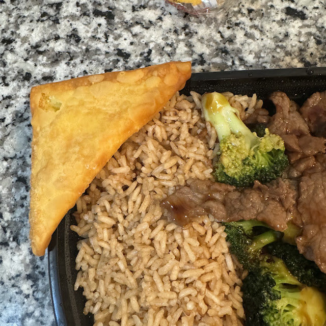 Beef and Broccoli with Crab Rangoon