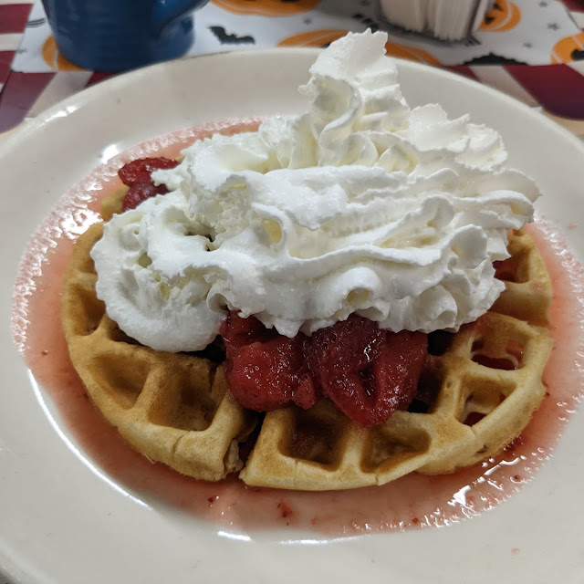 Waffles with Strawberry and Whipped Cream