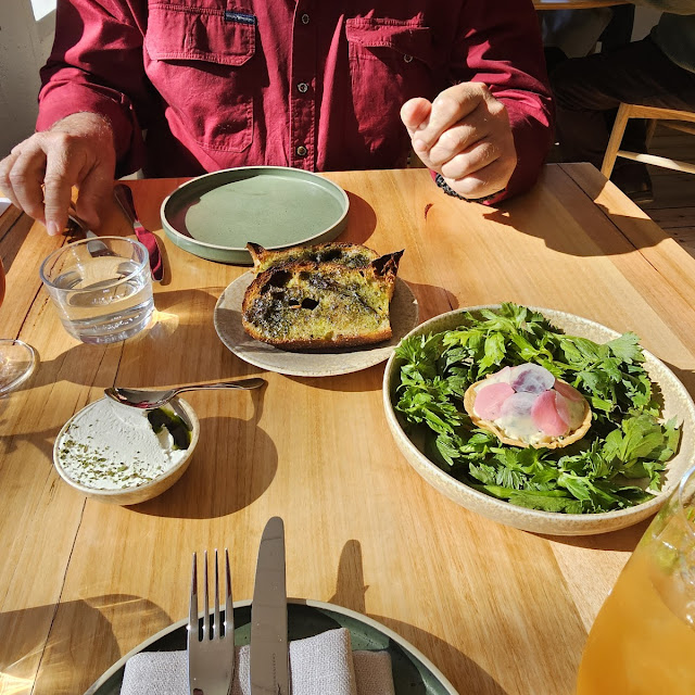 Sour Dough with Leek and Garlic and Radish Tart