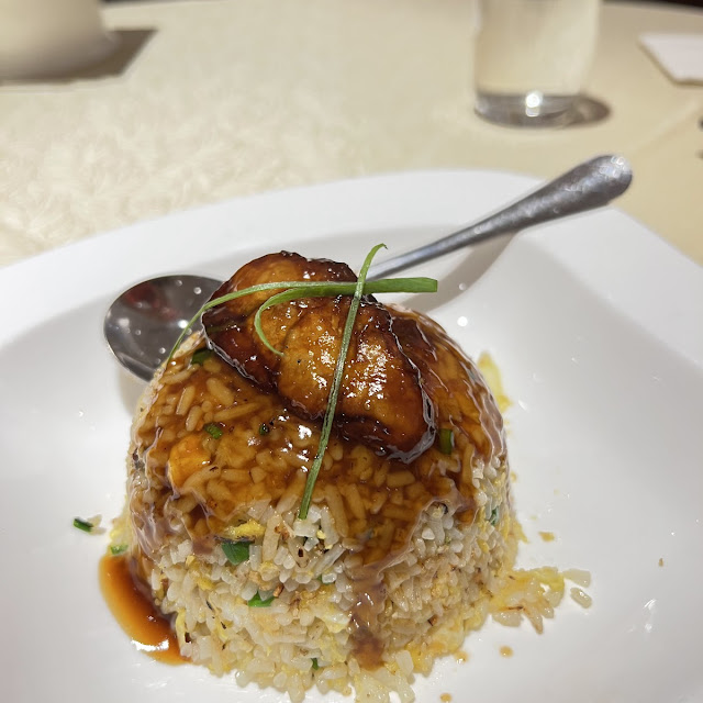 Garlic Fried Rice Topped with Foie Gras