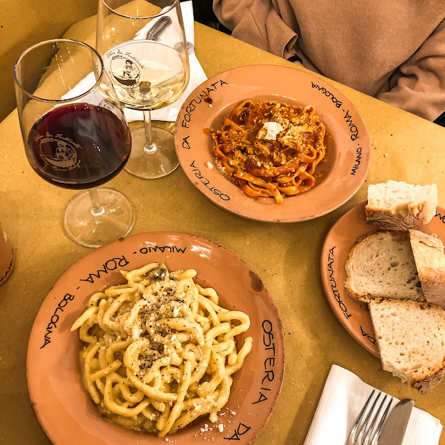 Pasta Carbonara Y Pasta Amatricciata