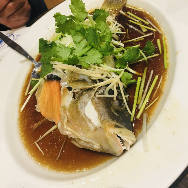 Steam Live Barramundi with Fresh Ginger & Scallion