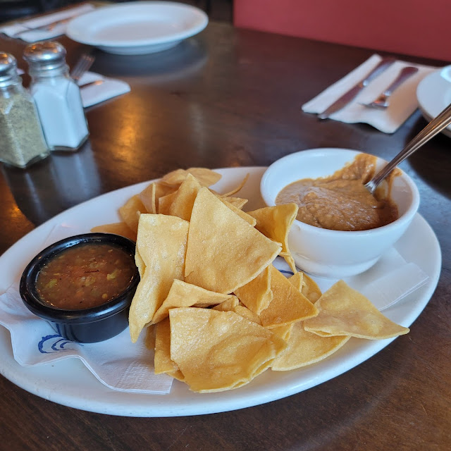 Chips and Salsa Plus Beans