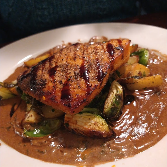 Salmon with Roasted Potatoes and Brussel Sprouts