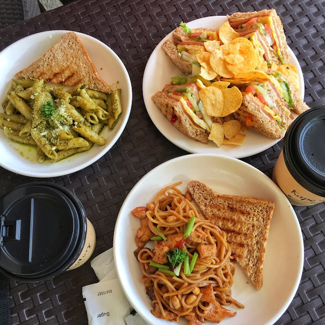 Clubhouse Sandwich Charlie Chan and Pesto Pasta