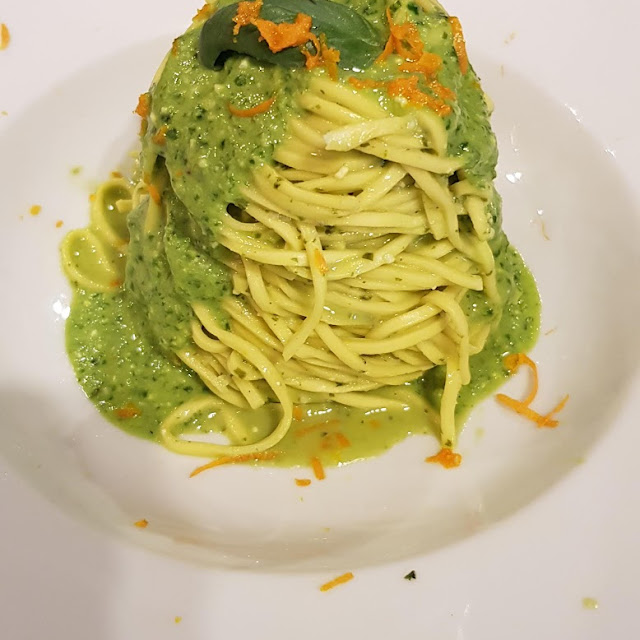 Tajarin Pasta with Citrus Fruits Pesto Sauce