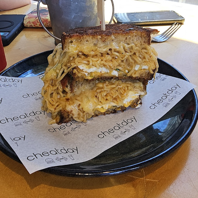 Migeoreng Three Cheese Toastie with Fried Egg