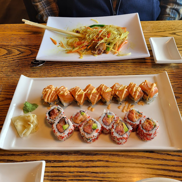 See on the Beach Rolland Lungta Roll with Singapore Noodle Dish