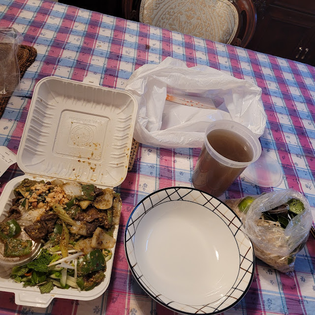 Beef Pho with Noodles and Meat Missing and Beef Lemongrass Vermicelli