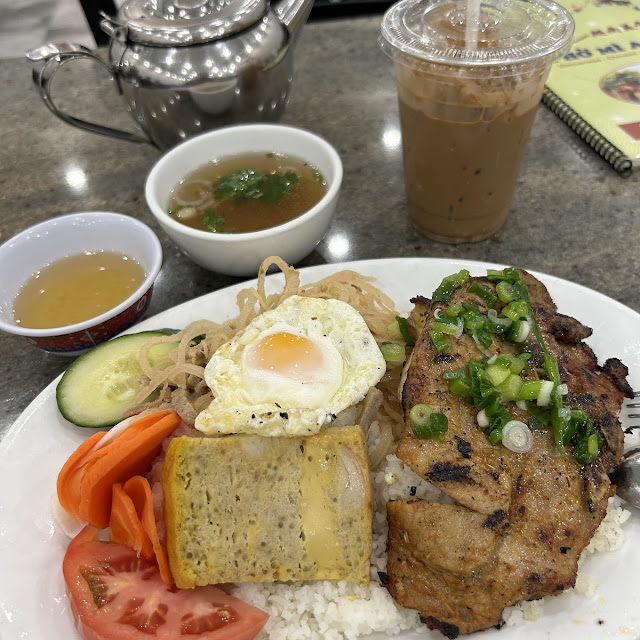Grilled Chicken Salad and Grilled Pork