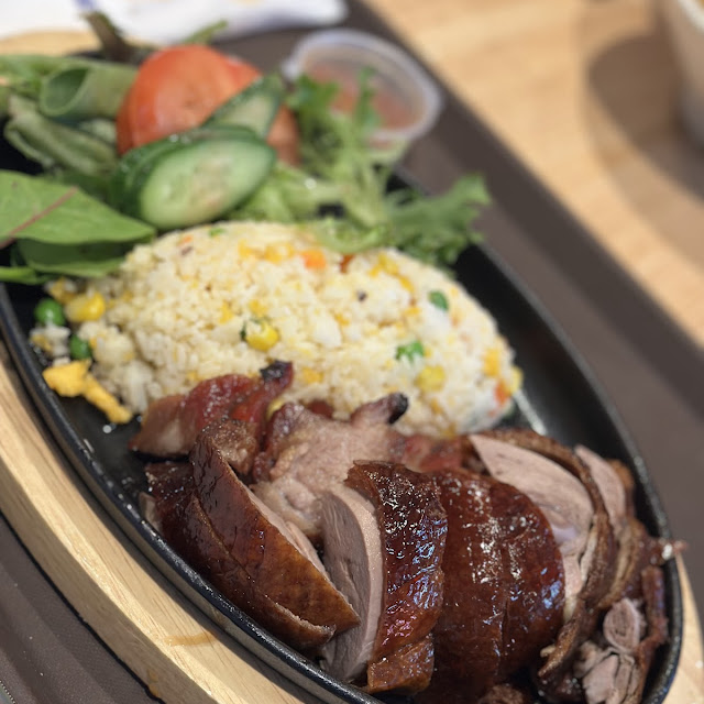 Single Set Meal Roasted Duck on Rice Special DIY Sauce Salad