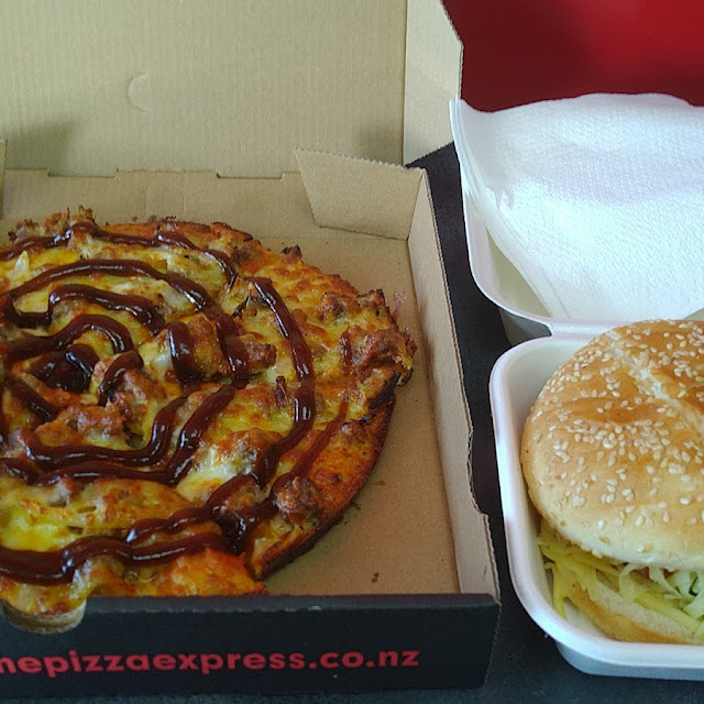 BBQ Beef Pizza and Beef Burger