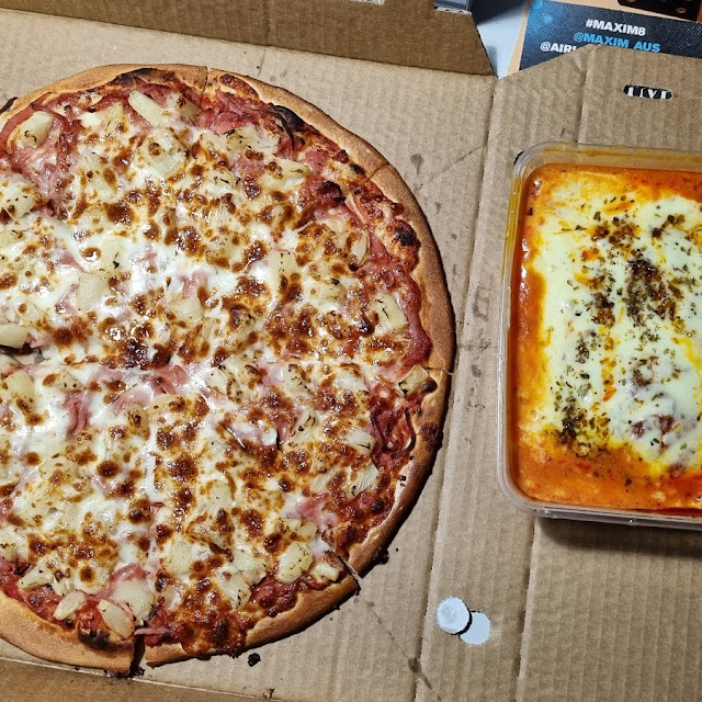 Ham and Pinapple Pizza with Beef Lasagne