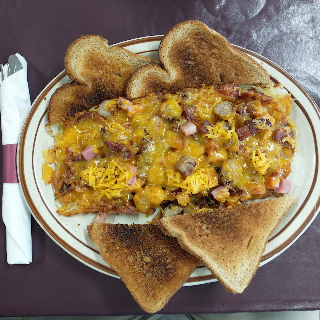 Hashbrowns with Ham Bacon and Sausage