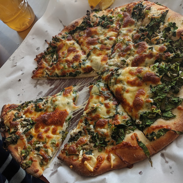 Cheese and Spinach Lebanese Pizza