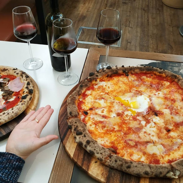 Pizza Carbonara Y Pizza Prosciutto Y Funghi