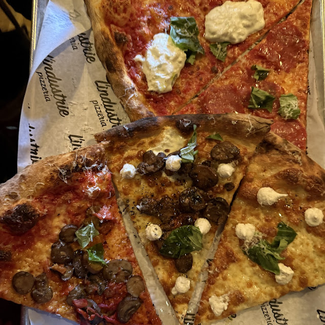 Burrata Pizza Mushroom Margarita and Veggie