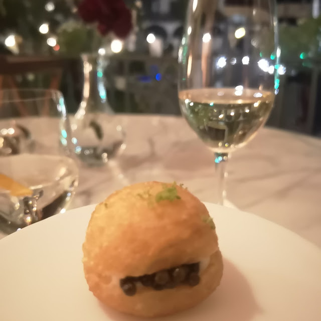 Fried Brioche with Codfish Brandade and Caviar