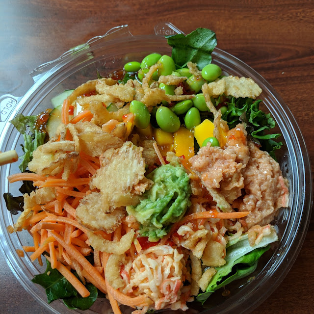 Poke Bowl with Spicy Crab and Spicy Tuna