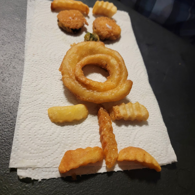 Onion Ring French Fries and Fried Pickles