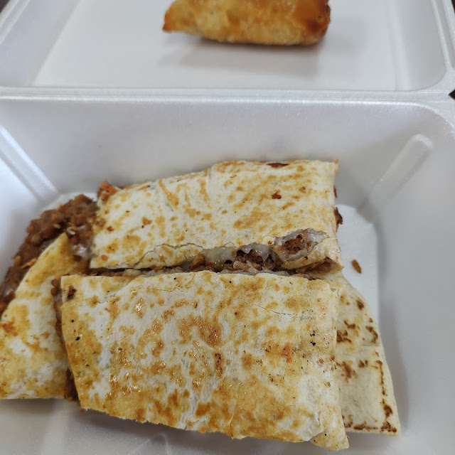 Boudin Quesadilla & a Boudin Egg Roll