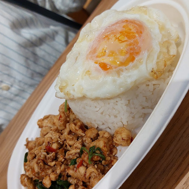 Basil Chicken Rice with Egg