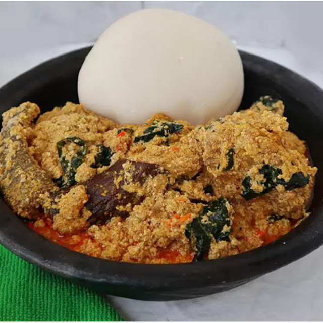 EBA w Egusi Soup