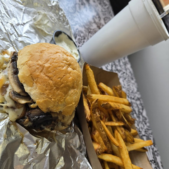 Mushroom Swiss Burger Combo
