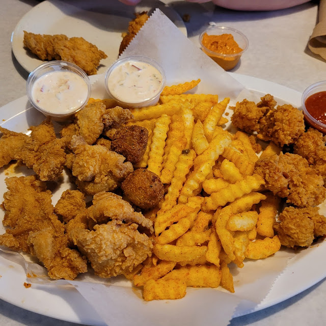 Seafood Platter of Oysters and Shrimp