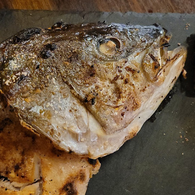 Grilled Salmon King Fish Head