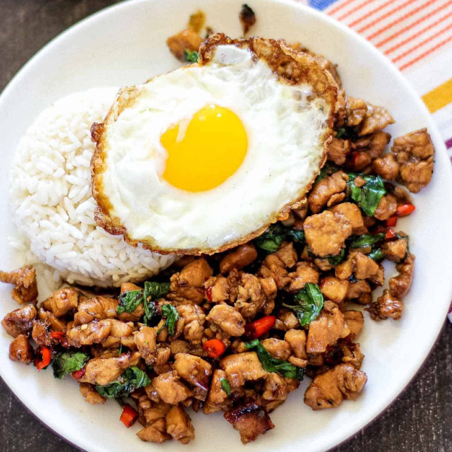 Pad Kra Pow with Egg