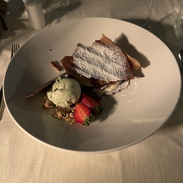 Apple and Yuzu Cake with Pistachio Ice Cream