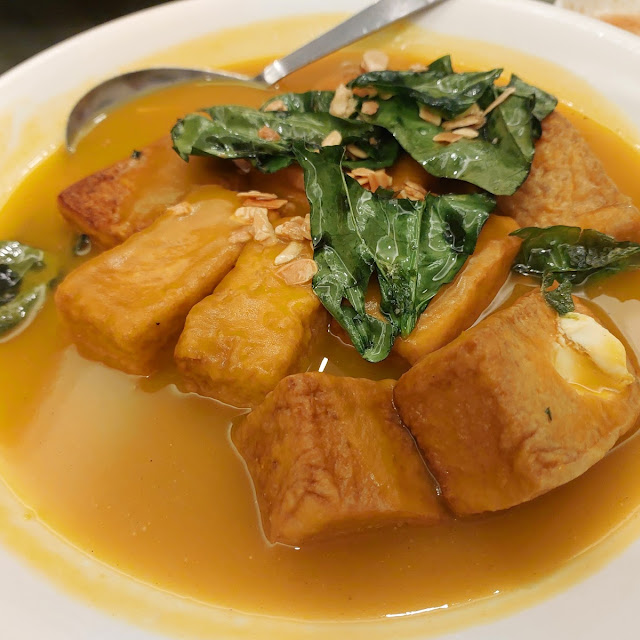 Longjing Bean Curd with Pumpkin Sauce