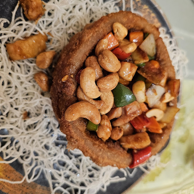 Cashew Nuts Chicken in Yam Basket