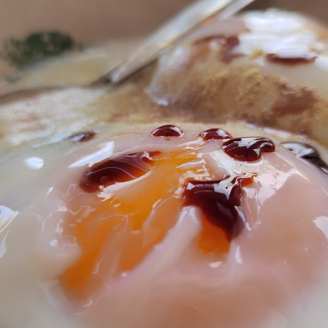 Half Boiled Kampung Eggs
