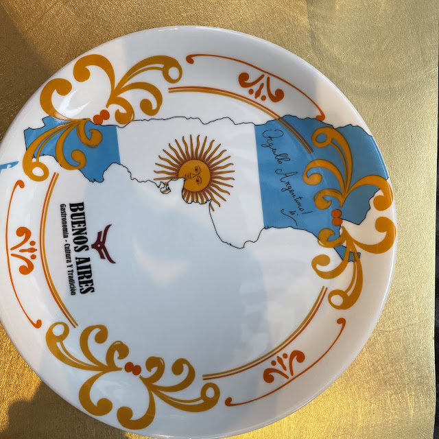 Argentine Flag on a Plate in the Form of a Map