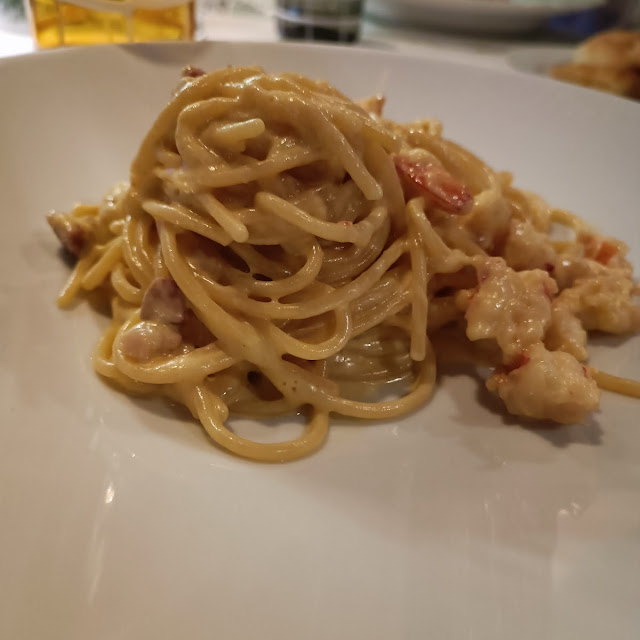 Spaghettoni Of Gragnano With Strimps Carbonara