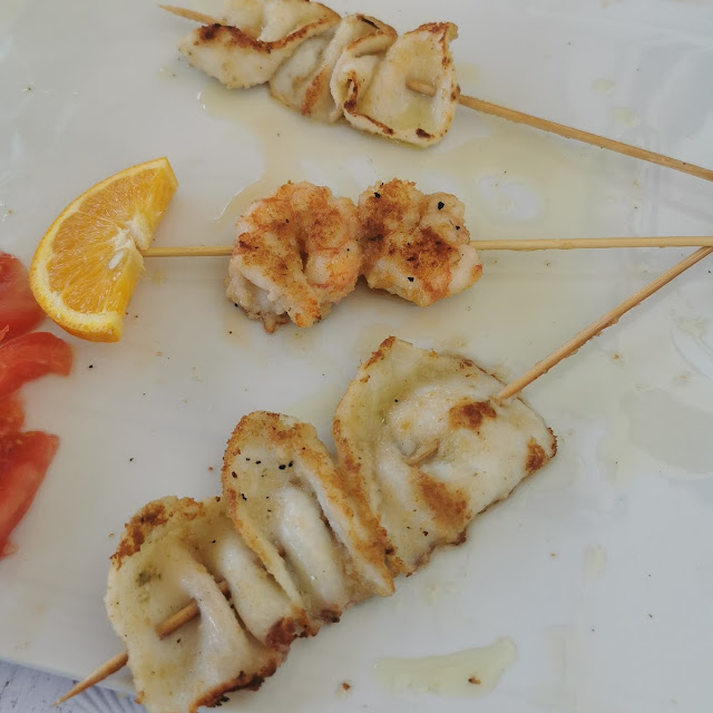 Spiedini Di Calamari E Gamberi