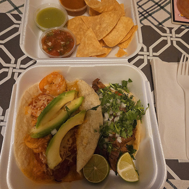 Shrimp and Birria Taco