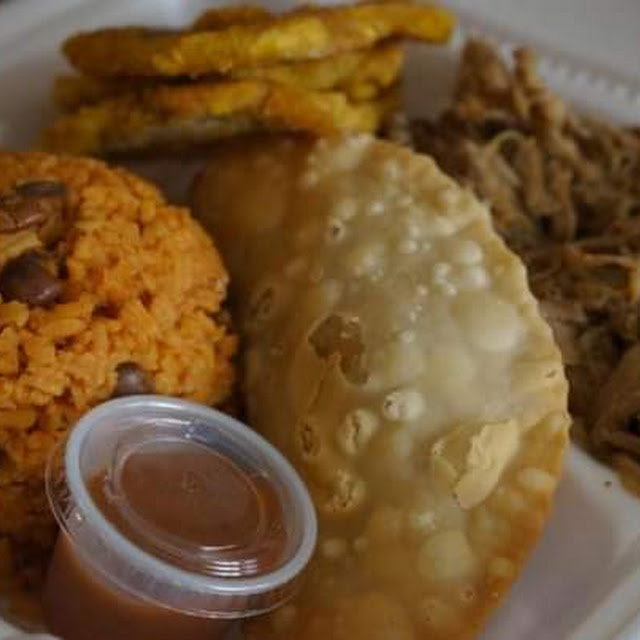 Pernil Arroz Con Gandules Empanada Tostones