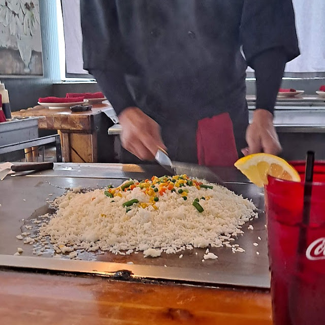 Calamari and Shrimp with Vegetables and Fried Rice
