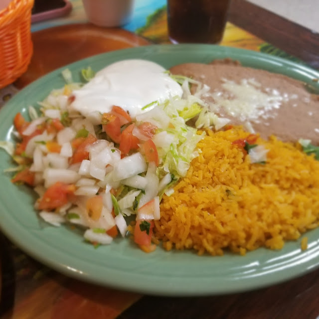 Rice Beans Lettuce and Pico De Gallo