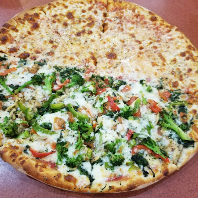 Veggie Pizza and Chicken Pizza