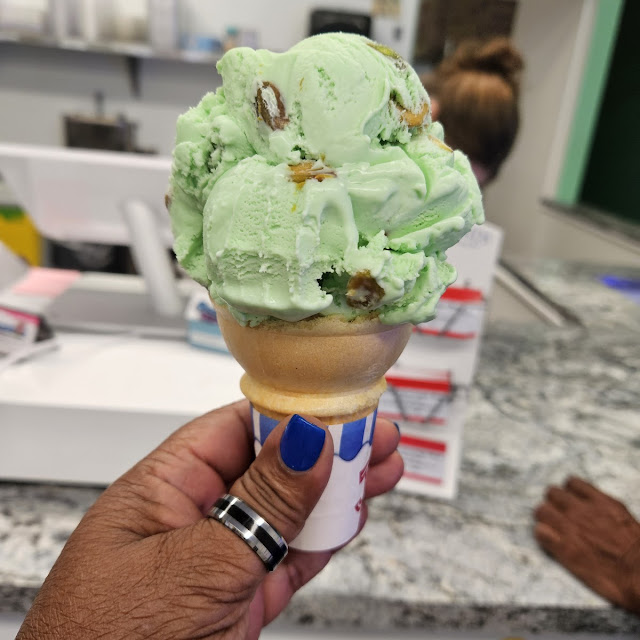 Pistachio 2 Scoop on Waffle Cone
