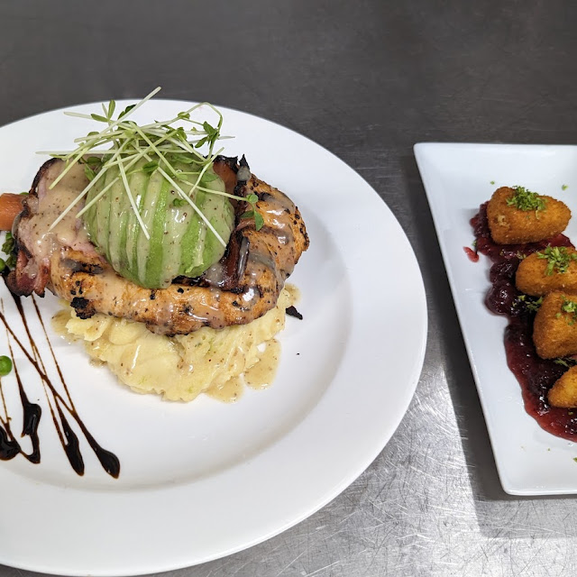 Chargrilled Chicken Stack and Crumbed Camembert