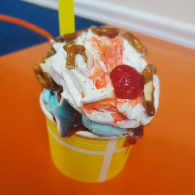 Shark Attack Sundae with Cookie Monster Ice Cream