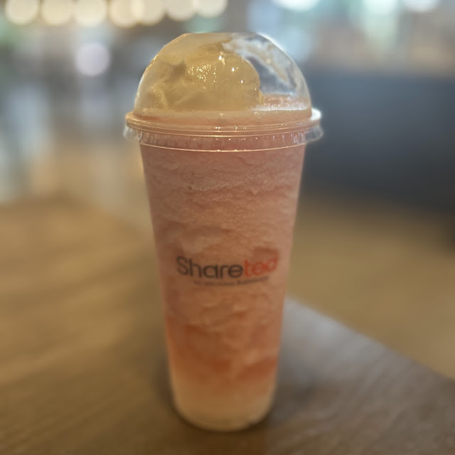 Peach Tea Ice Blended with Lychee Jelly
