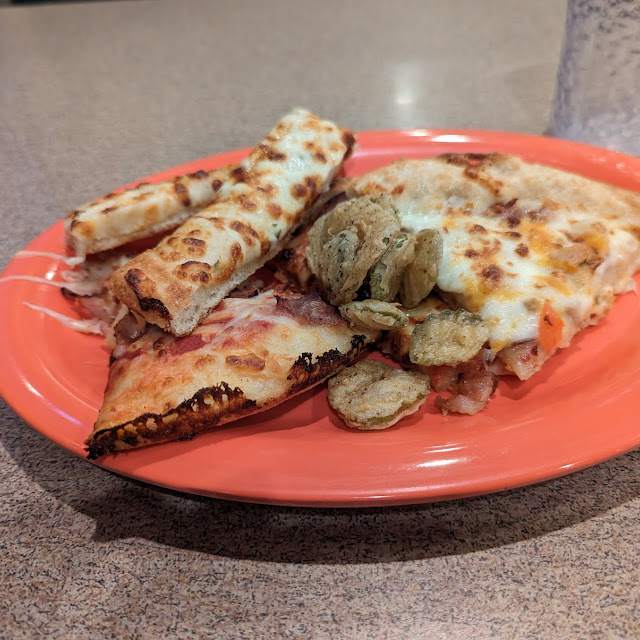 Pizza Garlic Bread Sticks and Fried Pickles