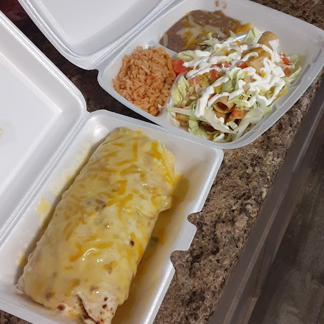 Chicken Burrito and Flautas Chicken