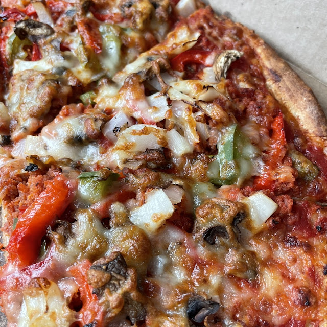 Mushrooms Onions and Peppers
